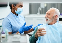 patient talking to dentist in State College
