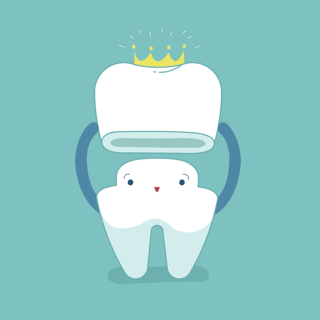 Dental crown cartoon.